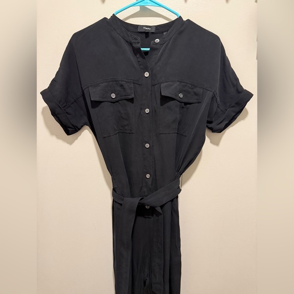 Theory Cargo Shirt Silk Jumpsuit - Picture 2 of 7